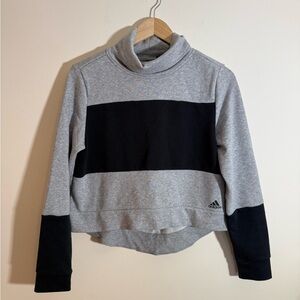 Adidas Grey and Black Turtle Mock Neck Sweatshirt Size S